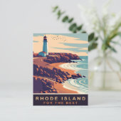 Rhode Island, Vuurtoren aan de Kust, Reizen Briefkaart (Staand voorkant)