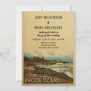 Rhode Island Wedding Invitation  Retro Kaart