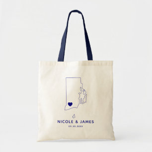 Rhode Island Wedding Welcome Bag Map Tas, marine Tote Bag
