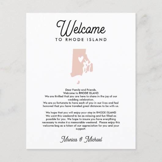 RHODE ISLAND Welkomstbrief & reisroute ALLE KLEUR (Voorkant)