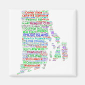 Rhode Island Word Cloud Magneet (Voorkant)