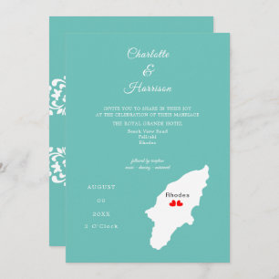 Rhodes Destination Wedding Invitation Kaart