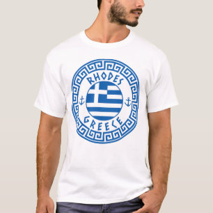 Rhodes En Griekse Vlag - Heren Wit T-shirt