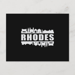 Rhodes Greece City Skyline Cityscape Funny Gift Briefkaart