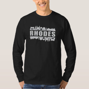 Rhodes Greece City Skyline Cityscape Funny Gift T-shirt