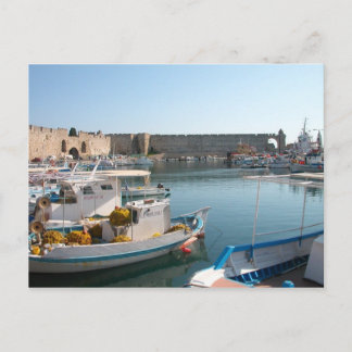 Rhodes, Greece Harbor Postcard Briefkaart