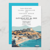 Rhodes Greece Wedding Invitation Retro (Devant / Derrière)