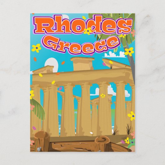 Rhodes Griekenland Reisposter. Briefkaart (Voorkant)