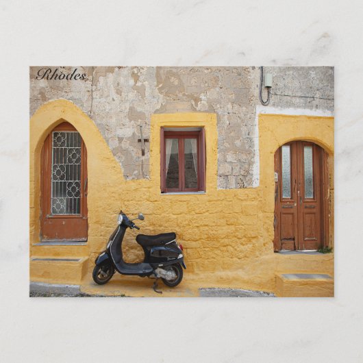 Rhodes Scooter Briefkaart (Voorkant)
