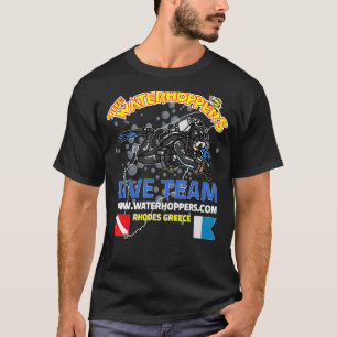 Rhodes scuba duiken door de waterpers t-shirt