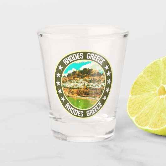 Rhodes Shot Glas (Voorkant)
