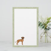 Rhodesian Ridgeback African Lion Hondenras Groen Briefpapier (Staand voorkant)