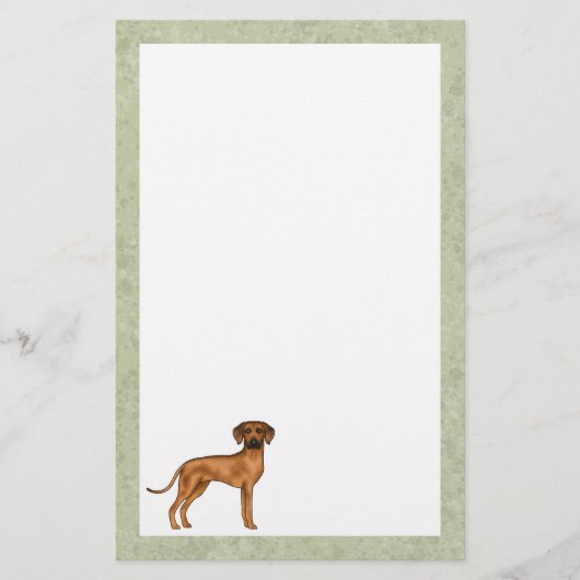 Rhodesian Ridgeback African Lion Hondenras Groen Briefpapier (Voorkant)