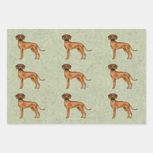 Rhodesian Ridgeback Afrikaanse Leeuw Hond Patroon  Inpakpapier Vel (Voorkant 2)