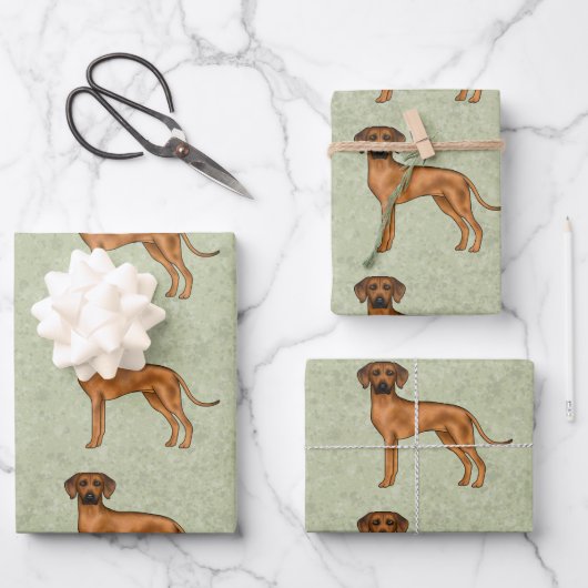 Rhodesian Ridgeback Afrikaanse Leeuw Hond Patroon  Inpakpapier Vel (Voorkant)