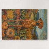 Rhodesian Ridgeback Autumn Harvest Thanksgiving Legpuzzel (Horizontaal)