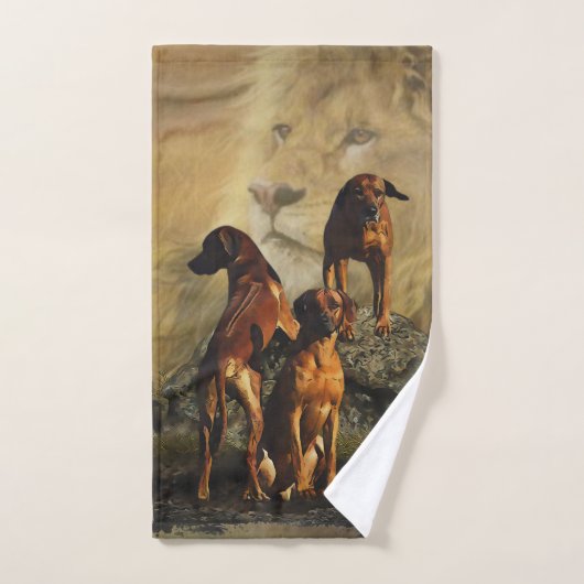 Rhodesian Ridgeback avec Lion (Serviette à main)