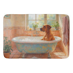 Rhodesian Ridgeback badtijd stijlvolle badkamer  Badmat
