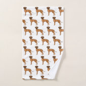 Rhodesian Ridgeback Brown Africain Lion Dog Motif (Serviette à main)