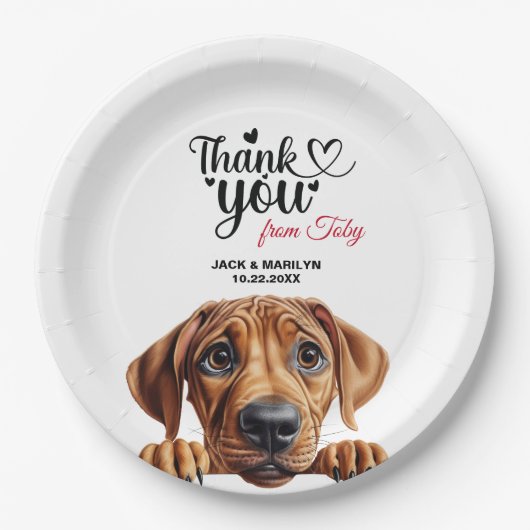 Rhodesian Ridgeback bruiloft dank u Papieren Bordje (Voorkant)