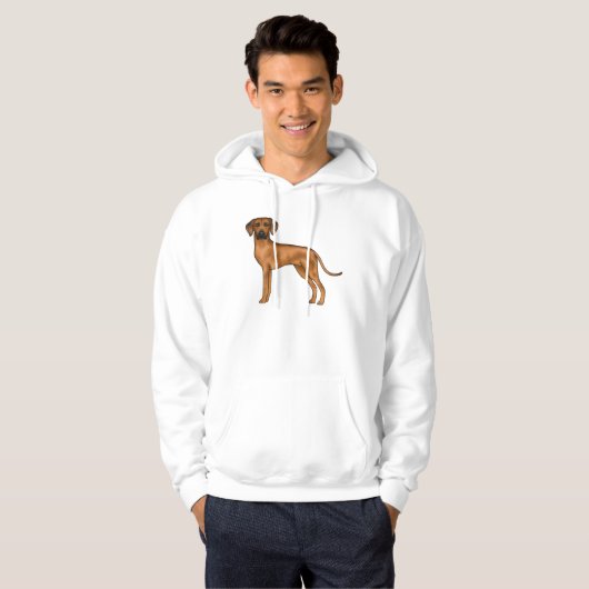 Rhodesian Ridgeback Bruin Cartoon Leeuw Hondenontw Hoodie (Voorkant volledig)