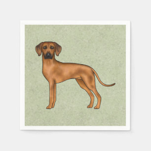 Rhodesian Ridgeback Bruine Cartoon Leeuw Hond Groe Servet