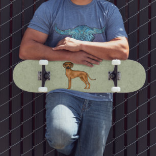 Rhodesian Ridgeback Bruine Cartoon Leeuw Hond Groe Skateboard