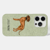 Rhodesian Ridgeback Bruine Leeuwenhond met naam Gr Case-Mate iPhone Case (Achterkant (horizontaal))