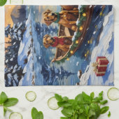 Rhodesian Ridgeback Christmas Boat Holiday Theedoek (Gevouwen)