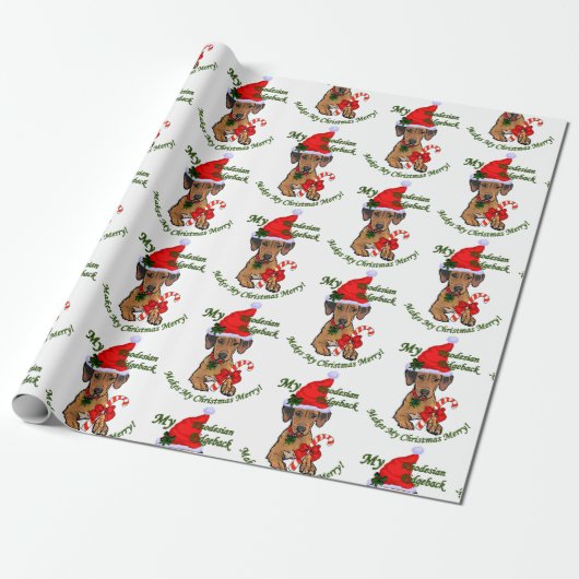 Rhodesian Ridgeback Christmas Cadeaupapier (Uitgerold)