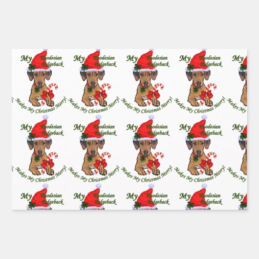 Rhodesian Ridgeback Christmas Inpakpapier Vel (Voorkant)