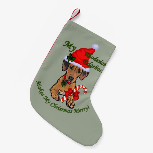 Rhodesian Ridgeback Christmas Kleine Kerstsok (Voorkant (Hangend))