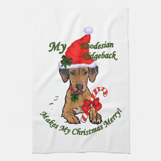 Rhodesian Ridgeback Christmas Theedoek (Verticaal)