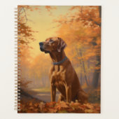 Rhodesian Ridgeback dans les feuilles d'automne to (Devant)