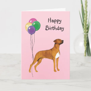 Rhodesian Ridgeback, de Ballons van de Verjaardag Kaart