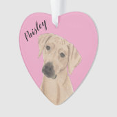 Rhodesian Ridgeback de coeur rose personnalisé (devant)