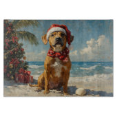 Rhodesian Ridgeback Dog Christmas Beach Snijplank (Voorkant)