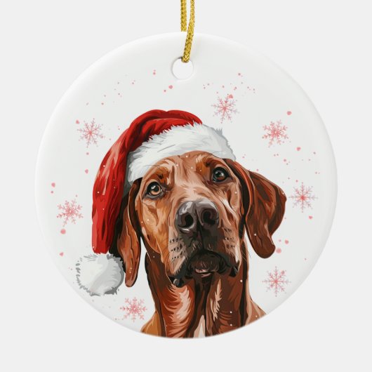 Rhodesian Ridgeback Dog Christmas Personalized Keramisch Ornament (Voorkant)