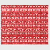 Rhodesian Ridgeback Dog Silhouettes Kerstmis Cadeaupapier (Vlak)