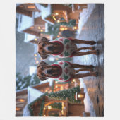 Rhodesian Ridgeback Dogs Christmas Snow Holiday Fleece Deken (Voorkant)
