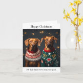 Rhodesian Ridgeback Dogs Happy Christmas Kaart (Gele Bloem)