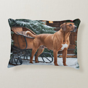 Rhodesian Ridgeback Feestelijke Kerstvakantie Accent Kussen