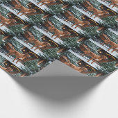 Rhodesian Ridgeback Feestelijke Kerstvakantie Cadeaupapier (Hoek)