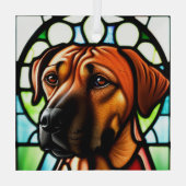 Rhodesian Ridgeback "Glas in lood" Glas Ornament (Achterkant)