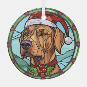 Rhodesian Ridgeback Glas in lood Kerst Ornament