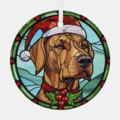 Rhodesian Ridgeback Glas in lood Kerst Ornament (Achterkant)