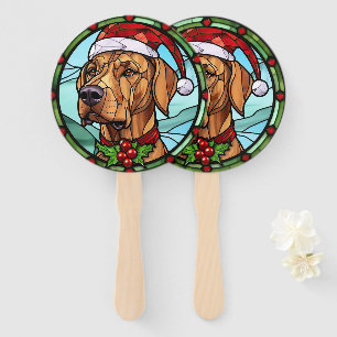 Rhodesian Ridgeback Glas-in-lood Kerstmis Handwaaier
