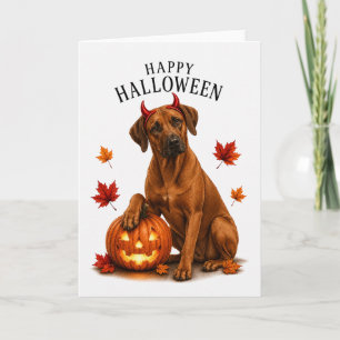 Rhodesian Ridgeback Halloween Duivels Hond Kaart