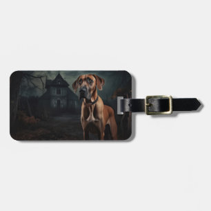 Rhodesian Ridgeback Halloween Griezelen Bagagelabel
