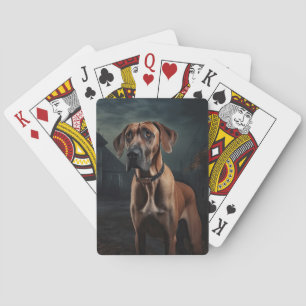 Rhodesian Ridgeback Halloween Griezelen Pokerkaarten